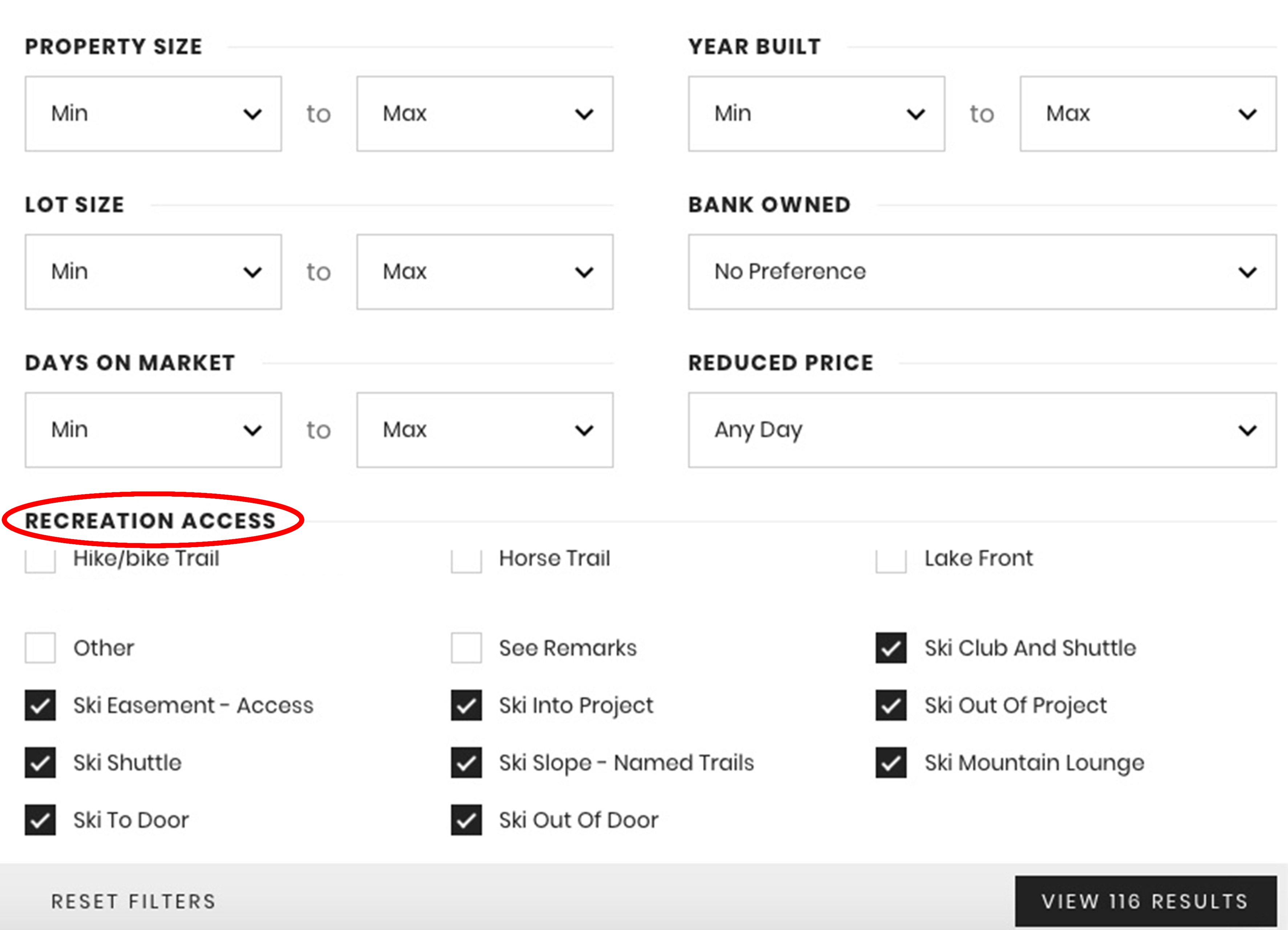 Find the perfect Park City ski property by filtering listings by ski access